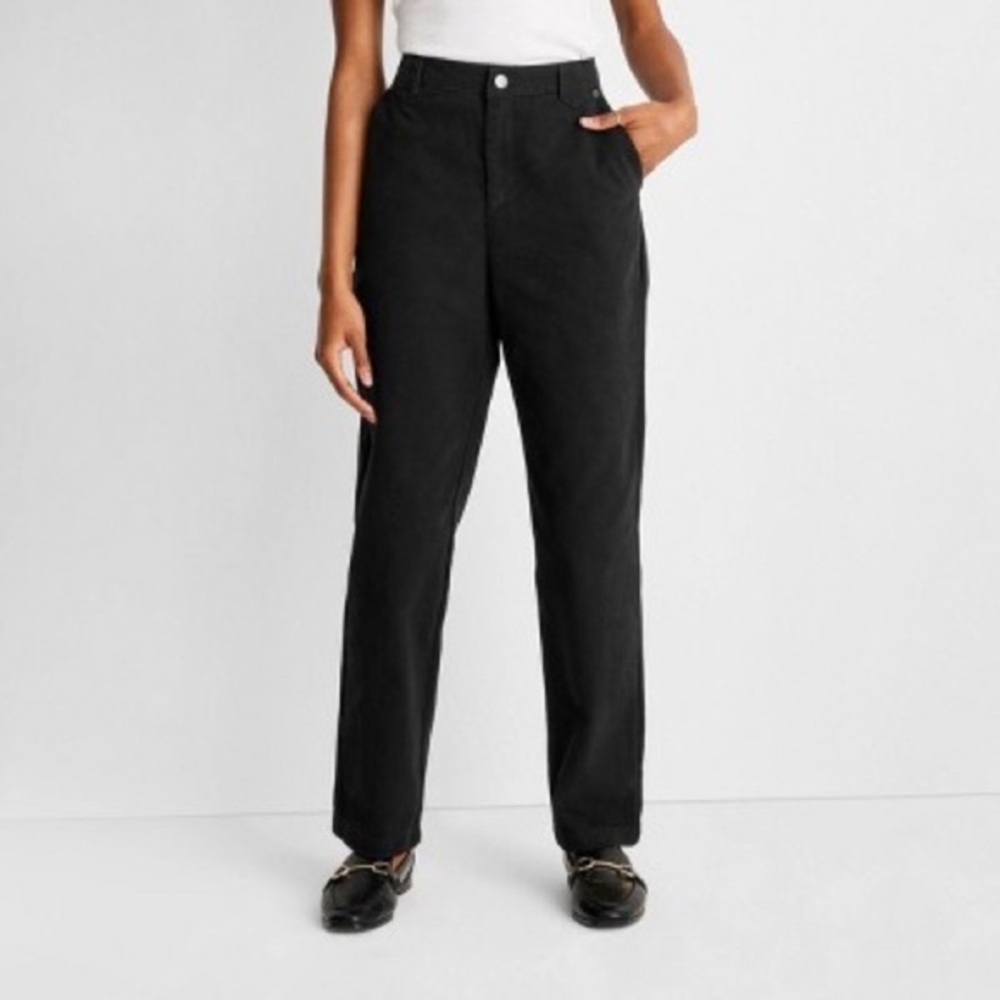 Future Collective High Rise Straight Twill Pant Yoke Seam Sz 12 Reese Blutstein